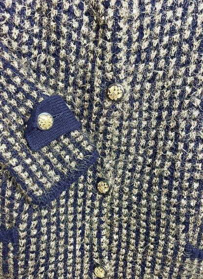 CHANEL 09A MOSCOW TWEED NAVY GOLD JACKET IMPERIAL Eagle CC Buttons