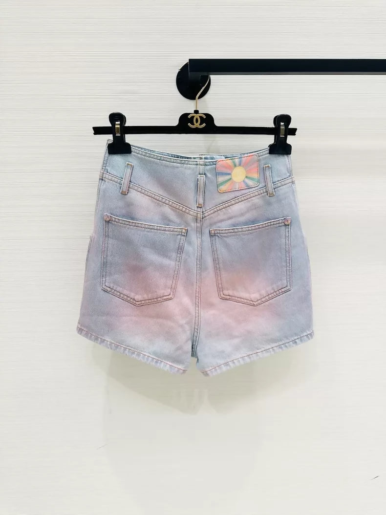 Chanel 24C pink Denim Shorts