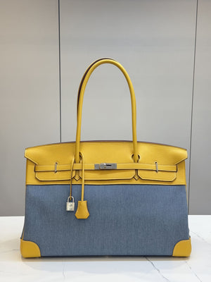 Hermes Shoulder birkin 45 denim palladium hardware