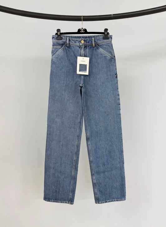 Chanel 26B blue straight-leg jeans