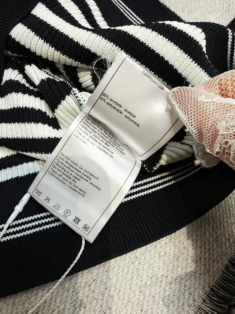 Chanel 23C black and white striped top