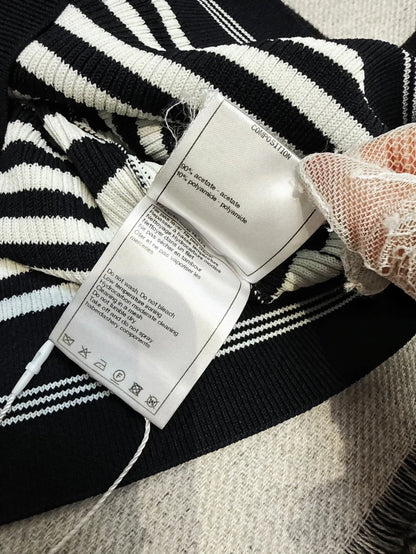 Chanel 23C black and white striped top