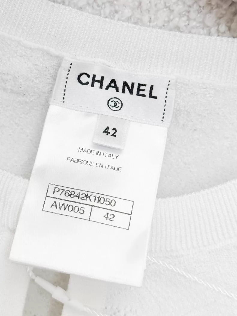 Chanel 24S White Knit Top