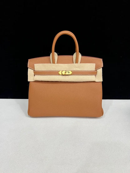 Hermes Birkin 25 gold brown Togo leather with gold hardware