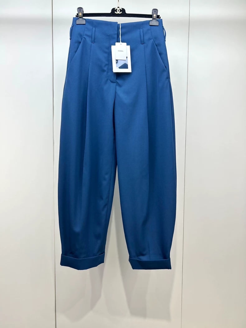 Chanel 26A Blue Double C Logo Pants