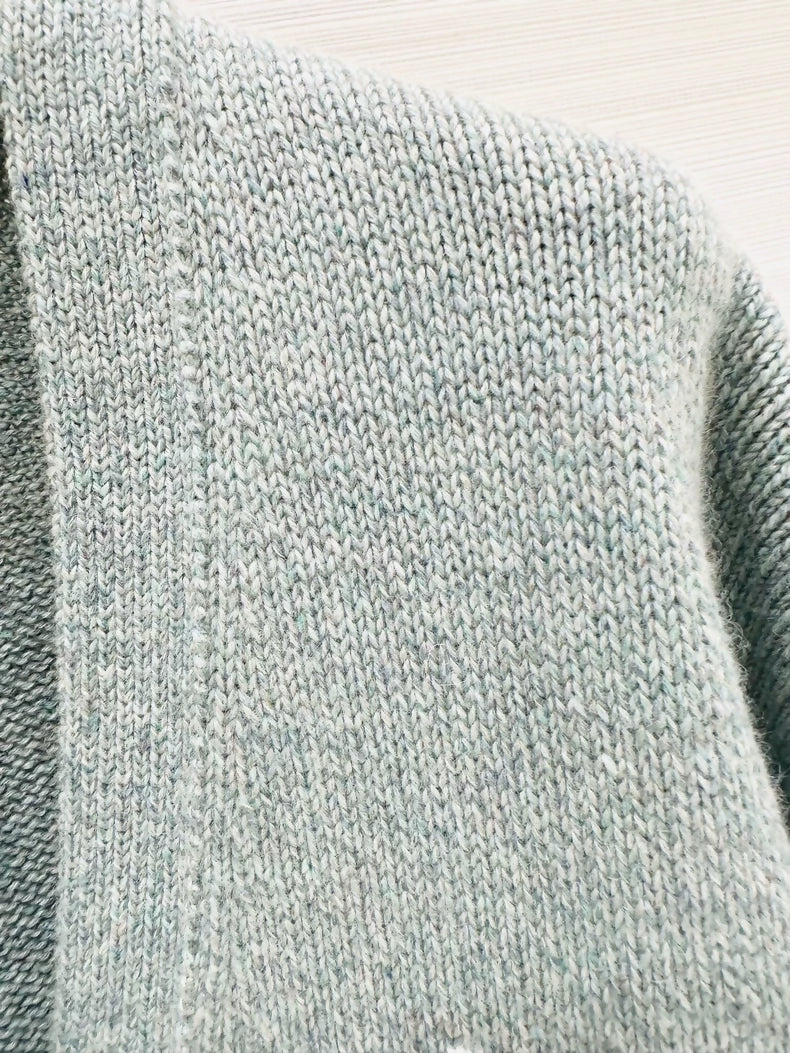 Chanel 24k blue and brown striped knit cardigan