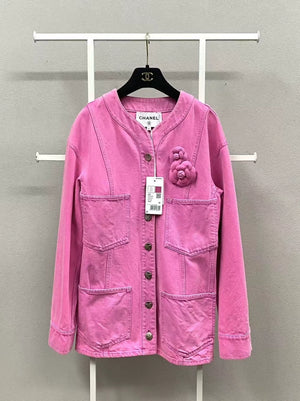 Chanel 21R fuchsia denim jacket