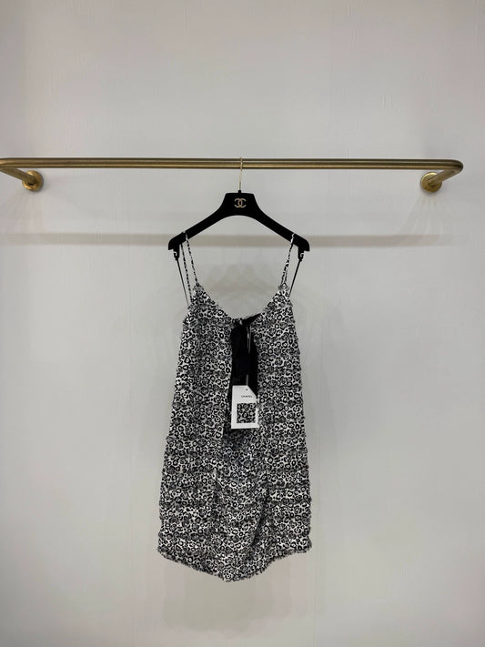 Chanel 22P dress with double C print and bow tie