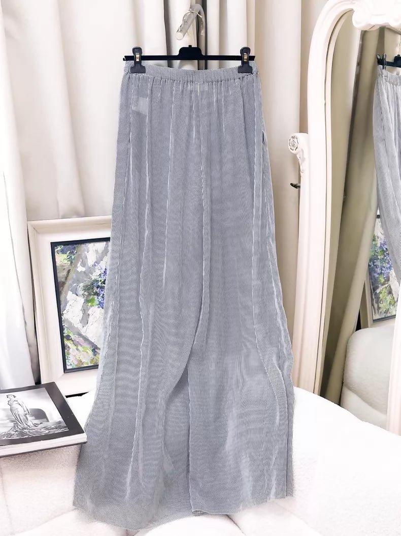 Chanel 22S blue striped pants