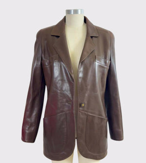 Chanel 94A Vintage Brown Leather Jacket