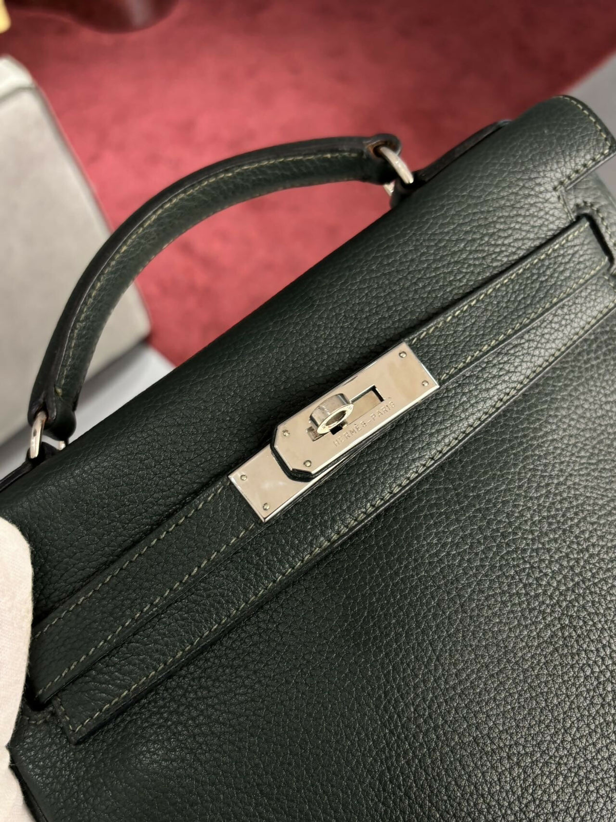 Hermès Kelly Ado GM Backpack Emerald Green Vert Émeraude Square