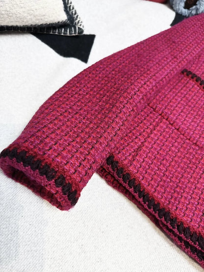 Vintage Chanel 01A raspberry tweed jacket