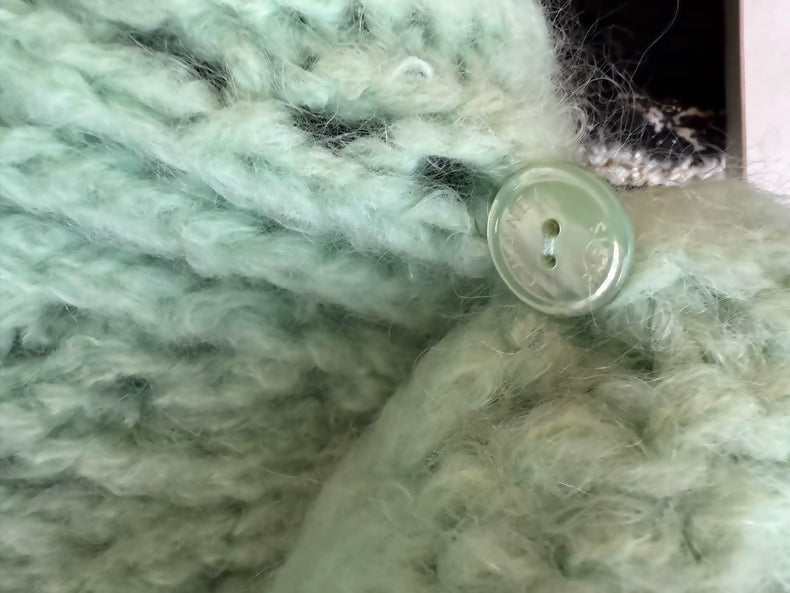 Chanel 25k mint green oversized bow sweater