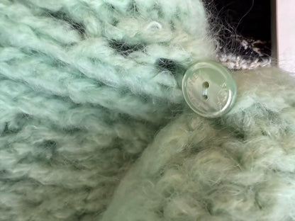 Chanel 25k mint green oversized bow sweater