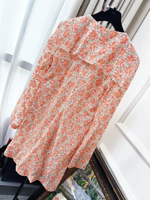 Chanel 25P Orange Camellia Lace All-over CC Cardigan