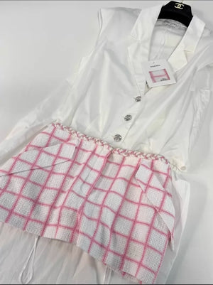 Chanel 23C pink and white jumpsuit