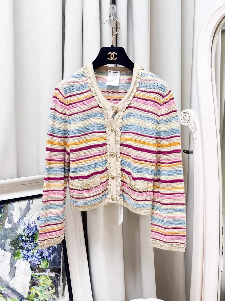 Chanel 11 multicolour Striped cropped Cardigan