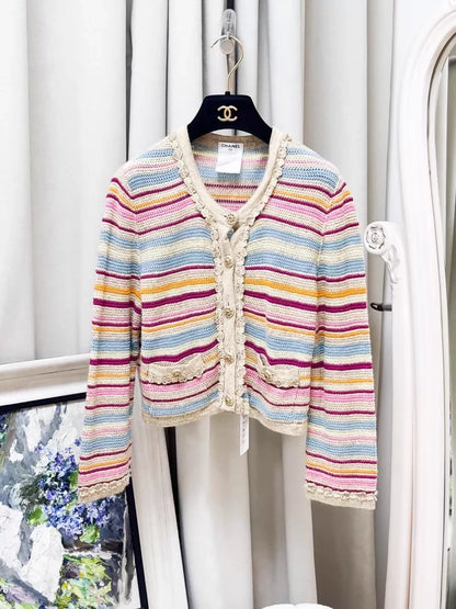 Chanel 11 multicolour Striped cropped Cardigan