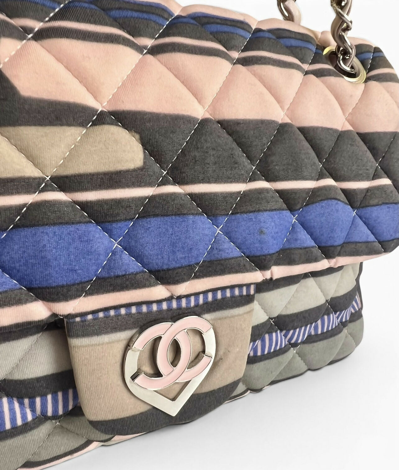 Chanel 09C Ocean Drive Pink Heart Small Classic Single Flap Bag