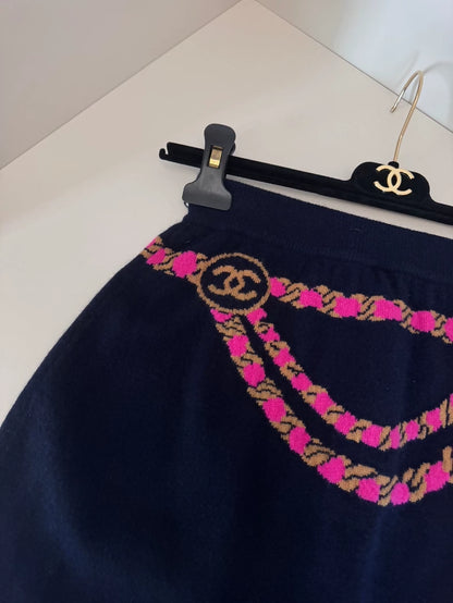 Chanel 23N Navy Blue Skirt