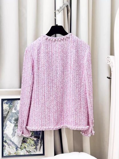 Chanel 25P pink tweed jacket