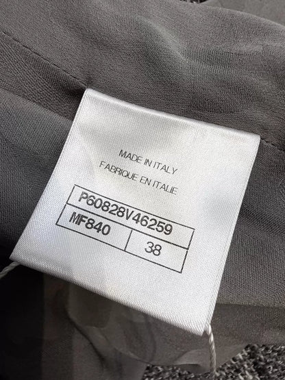 Chanel 19P grey ruffle tweed jacket