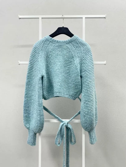 Chanel 21k baby blue wool cardigan