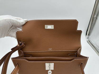 Hermès Kelly Depeches 25 Gold PHW Stamp K