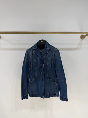 Dior classic bee-print denim fitted jacket