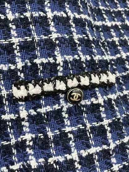 Chanel 23P blue tweed dress