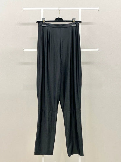 Chanel 22C black silk casual pants