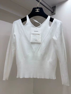 Chanel 24B White Knit top