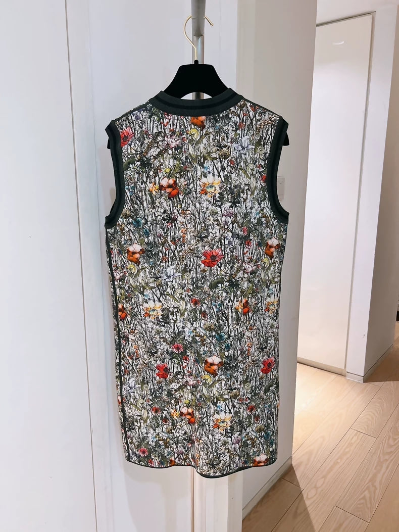 Christian Dior Jungle Floral Dress, Size F38, Dior Sleeveless Printed Dress