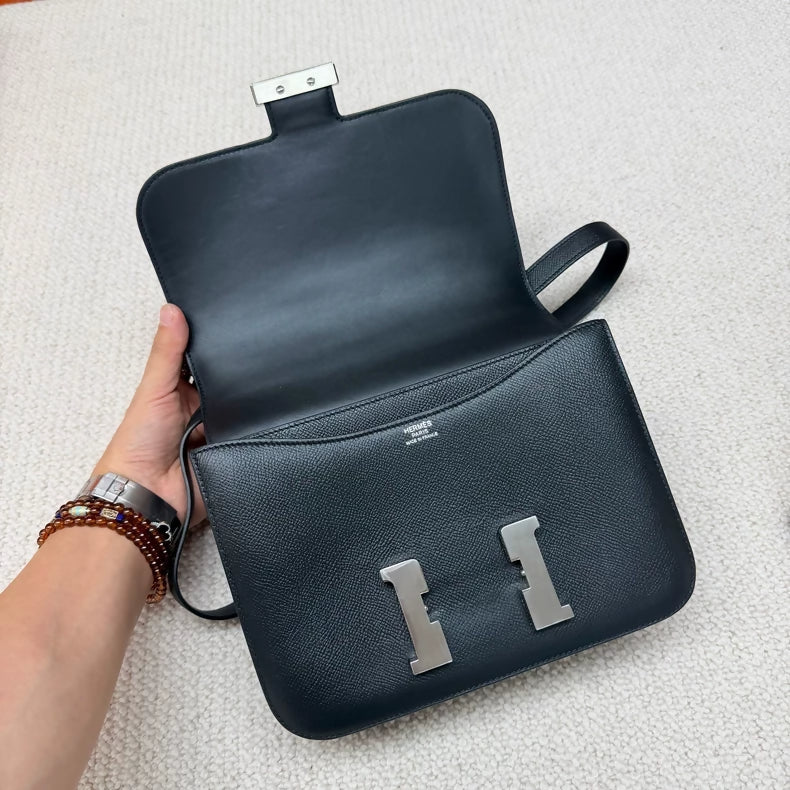 Hermès Constance 24 black epsom leather palladium hardware