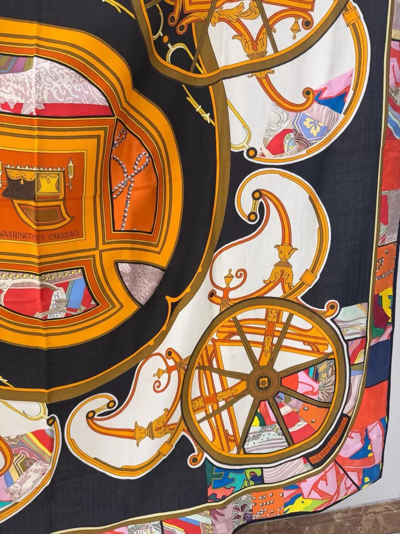 Hermes limited edition silk and cashmere scarf