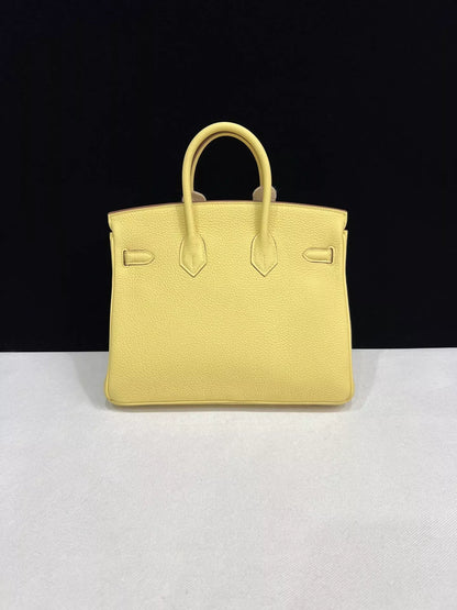 Hermes Birkin 25 Yellow Jaune Poussin Togo Leather Palladium Hardware