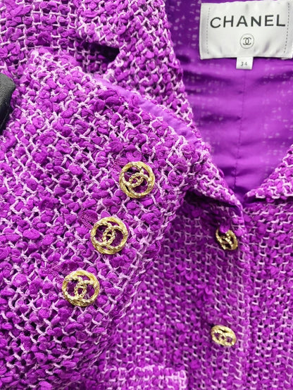 Chanel 21C purple tweed jacket