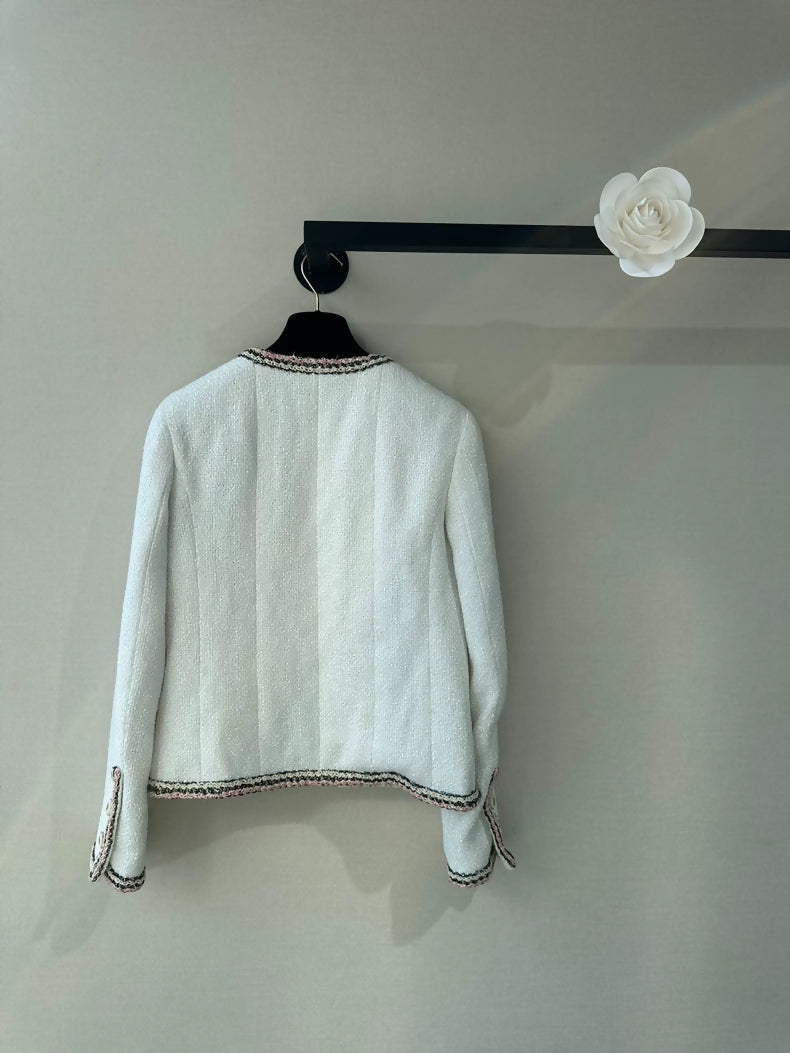 Chanel 20C white tweed jacket