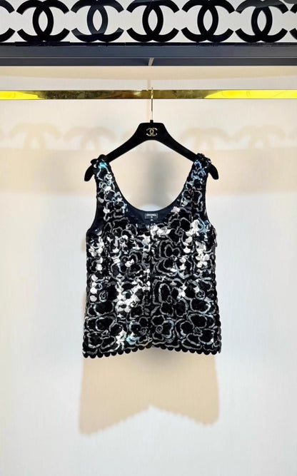 Chanel Camellia Sequin top