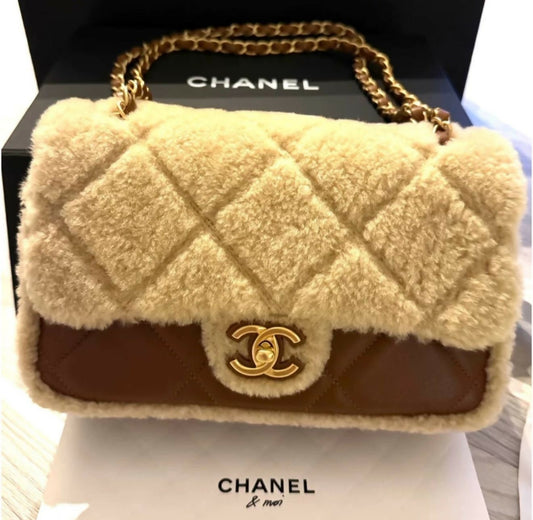 Chanel 24K Lambskin & Gold-Tone Mouton Teddy Shoulder Bag