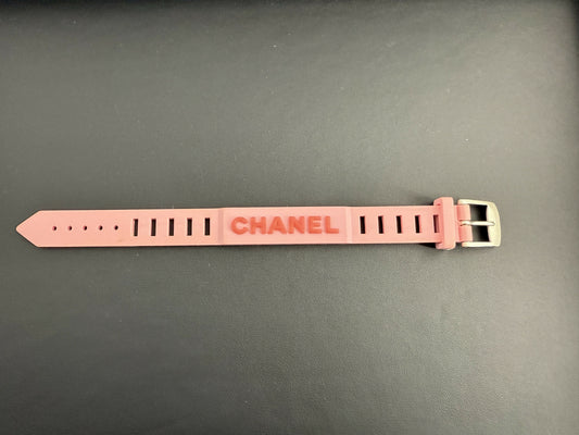 Chanel Vintage 99P Rubber Pink with Peach Wording Bracelet