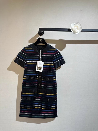 Chanel 22S black striped dress