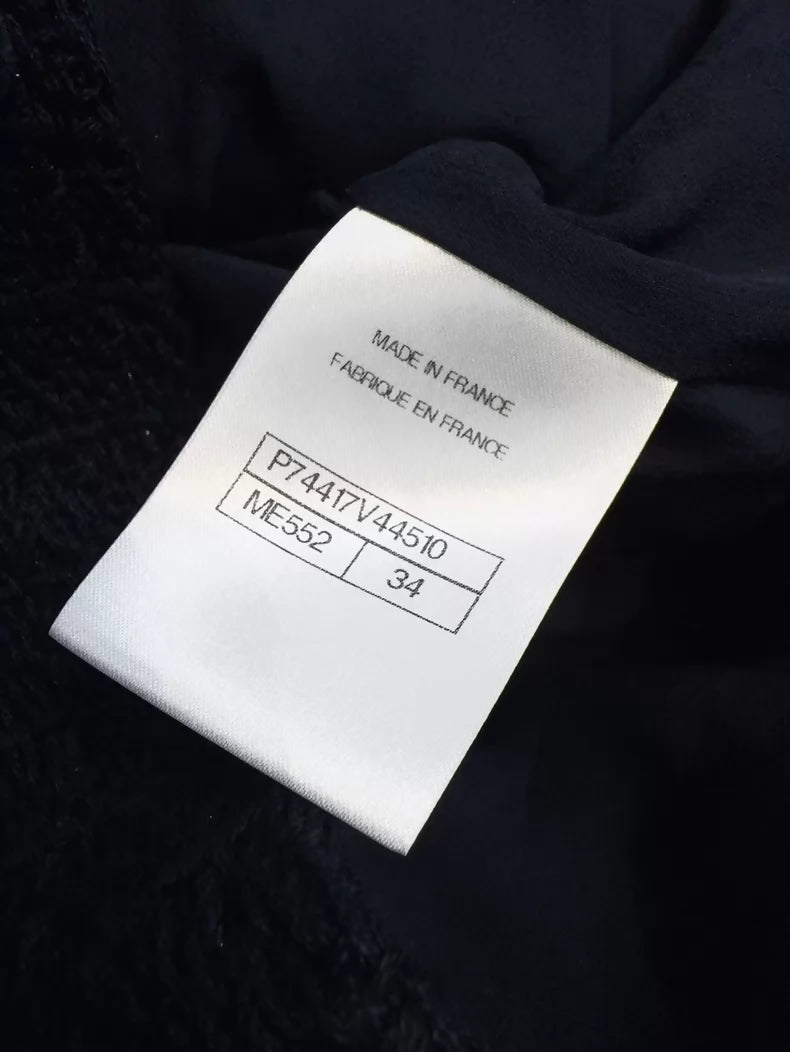Chanel 23P navy blue and black tweed jacket