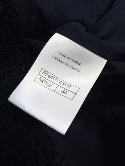 Chanel 23P navy blue and black tweed jacket