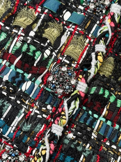 Chanel 15C Colourful Black Tweed Dress