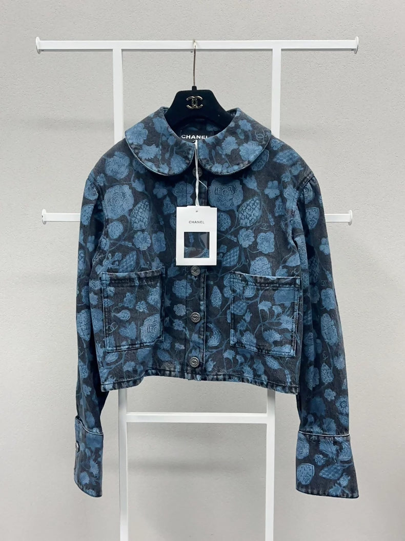 Chanel 21A Black & Blue Denim Jacket