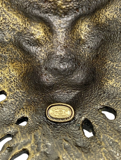 NIB Chanel 19K Limited Edition Large Egyptian Collection Gold CC Lion Head Brooch