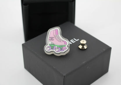 Chanel D24C Resin Early Spring Resort Collection Pink Roller Skate Brooch