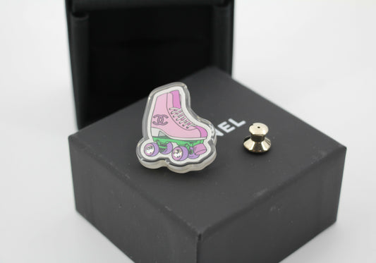 Chanel D24C Resin Early Spring Resort Collection Pink Roller Skate Brooch
