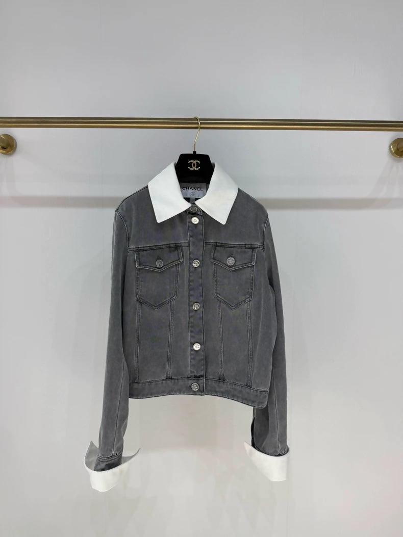Chanel 25P Grey Denim Jacket
